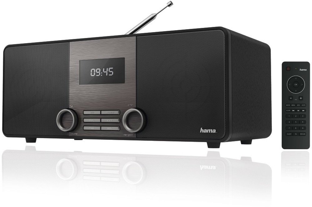 Hama Internetradio DIR3010 Digitalradio (WLAN / LAN / DAB+ / DAB/ FM, 2,6 Zoll Display, Fernbedienung, USB-Anschluss mit Lade- und Wiedergabefunktion, zwei Weckzeiten, Wifi Streaming, gratis Radio App) schwarz