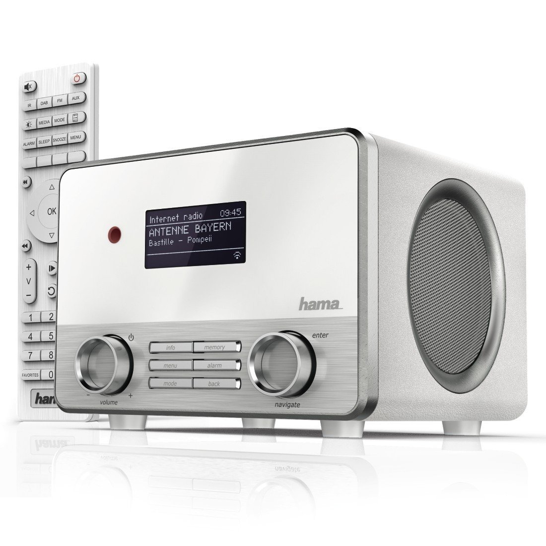 Hama Internetradio IR111 WLAN Radiowecker mit USB Anschluss und App 00054829