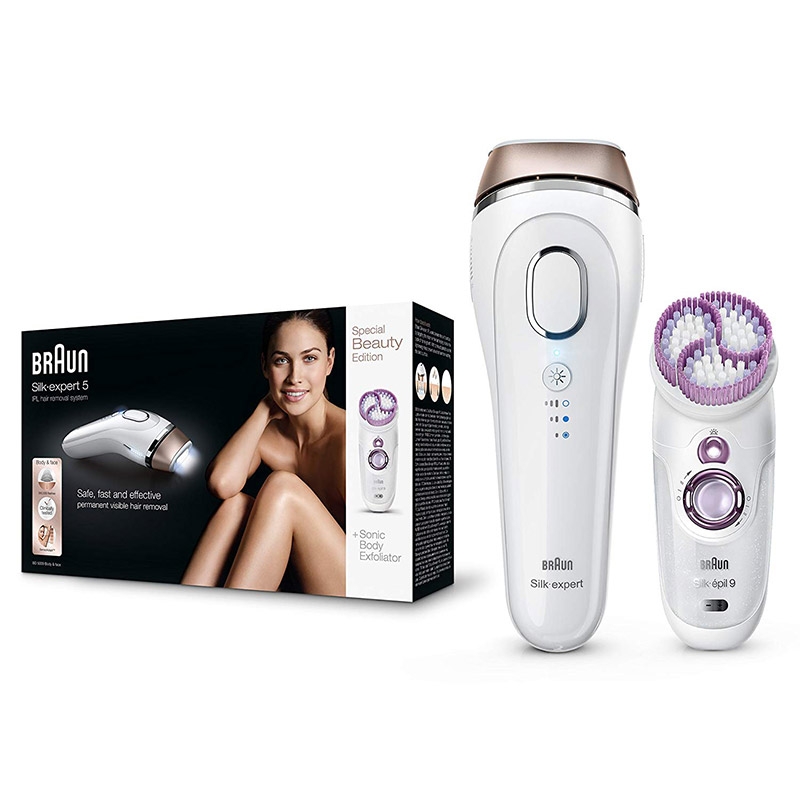 Braun Silk-expert 5 BD 5009 IPL Haarentfernungsgerät mit Peeling-Gerät weiß/gold