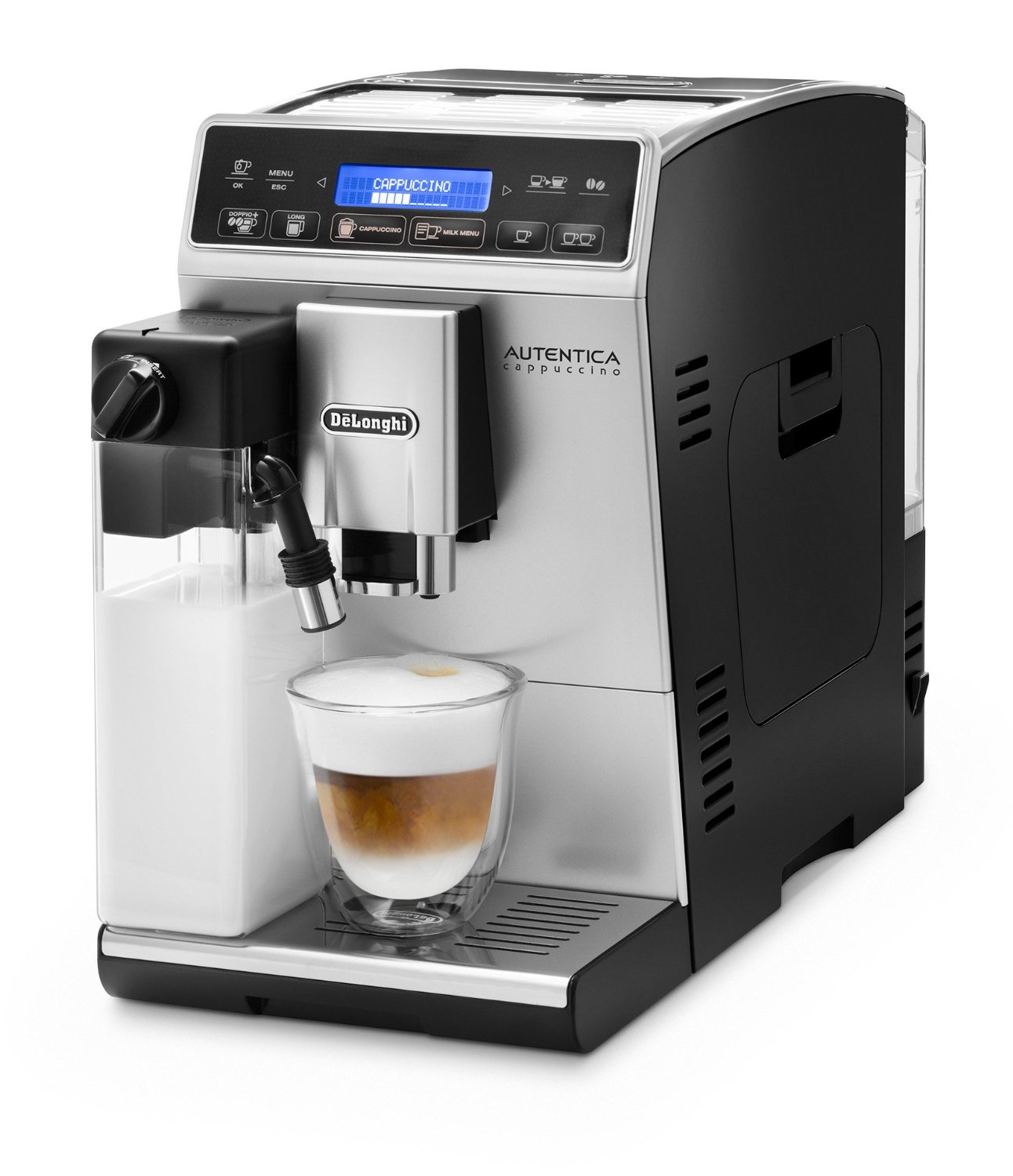 DeLonghi ETAM 29.660.SB Kaffeevollautomat (1450 Watt, 1,4 Liter, Autentica Cappuccino, Milchbehälter) silber