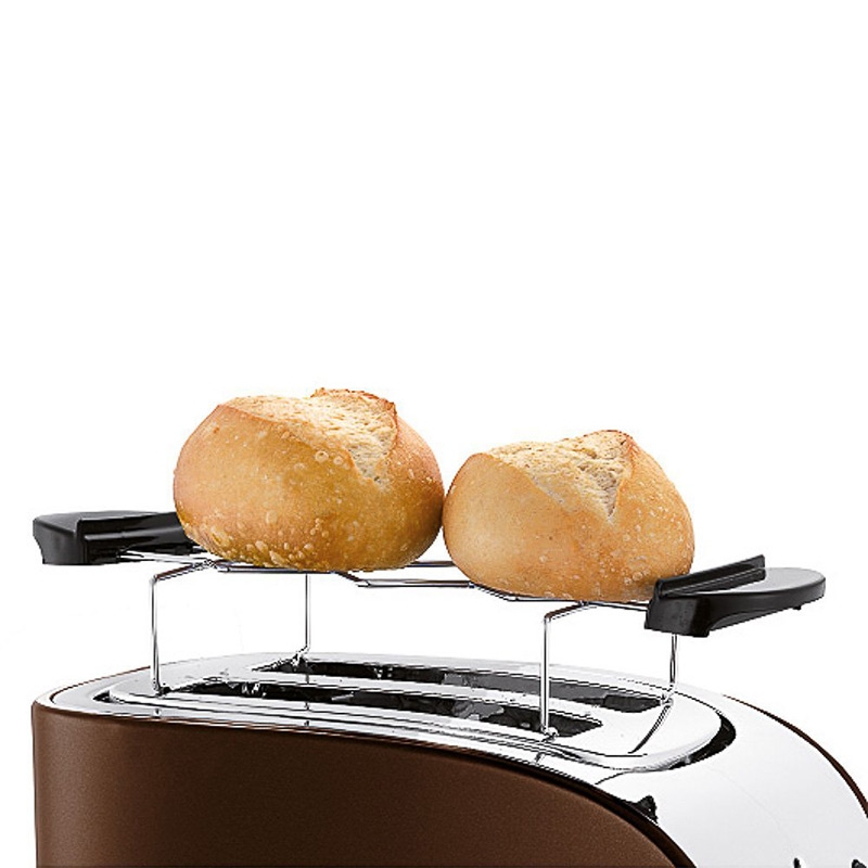 WMF Terra Toaster Doppelschlitz Brötchenaufsatz Edelstahl braun