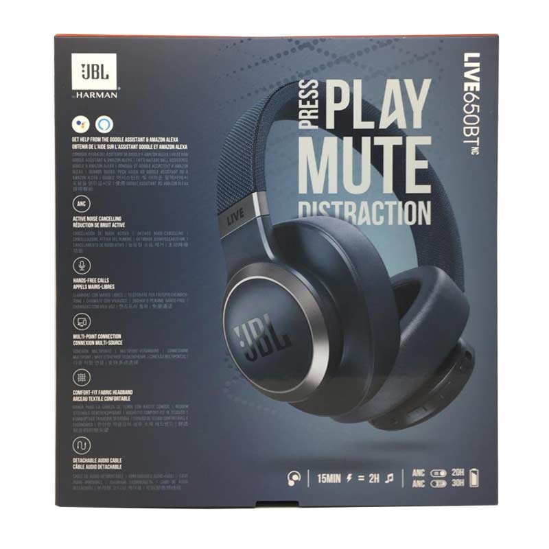 JBL LIVE 650BTNC kabellose Over-Ear Kopfhörer blau