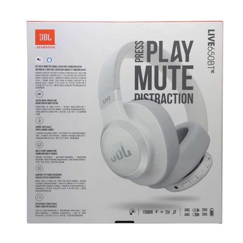 JBL LIVE 650BTNC kabellose Over-Ear Kopfhörer weiß