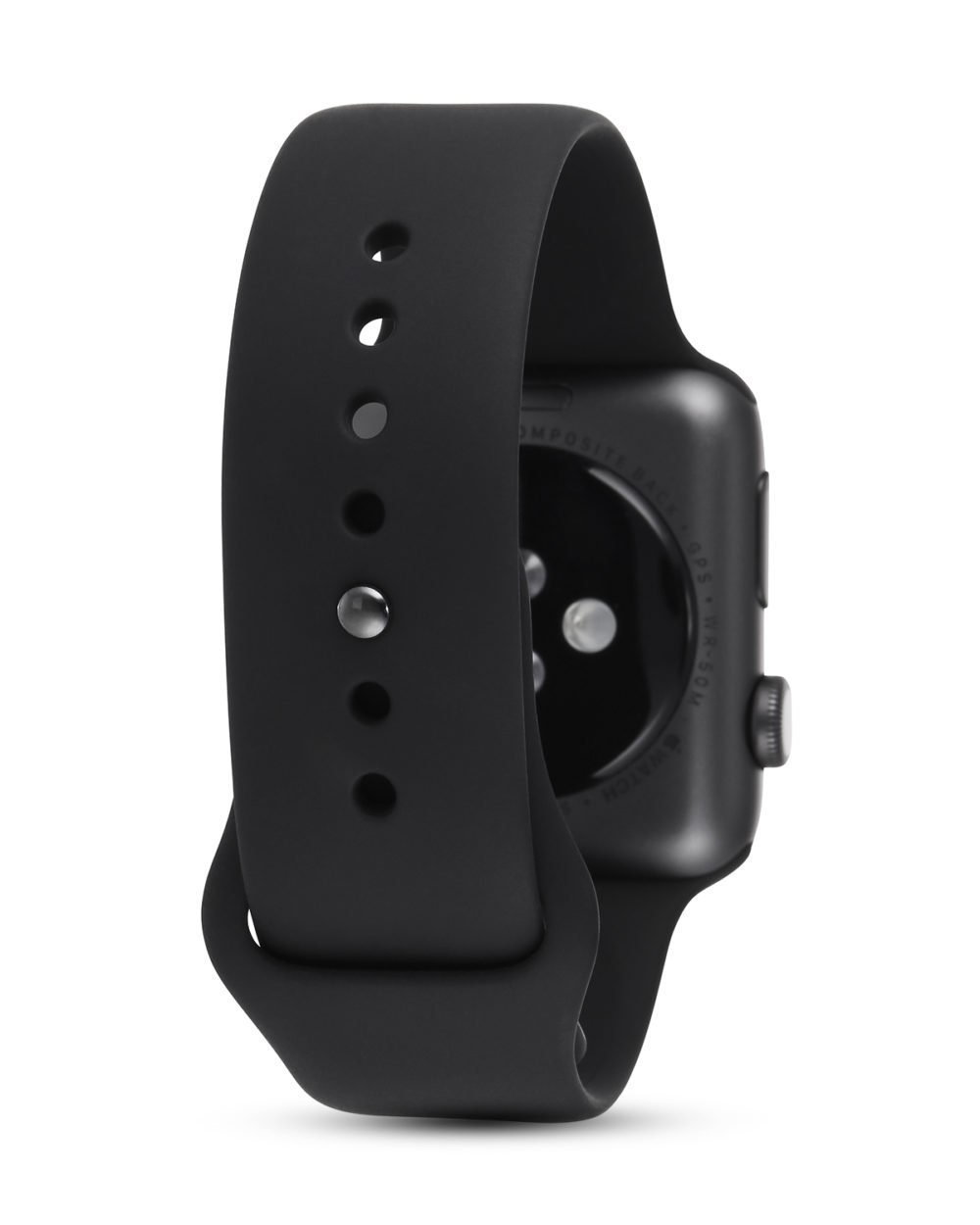 Apple Watch Series 3 42 mm Aluminiumgehäuse space grau Sportarmband schwarz