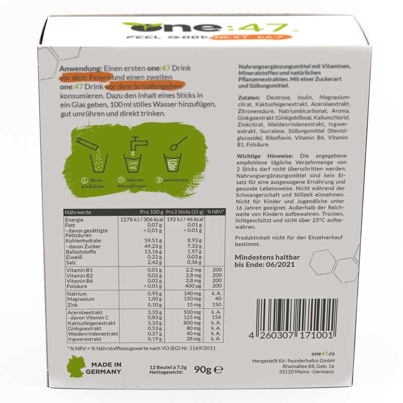 one:47 After Party Drink | 12 Sticks