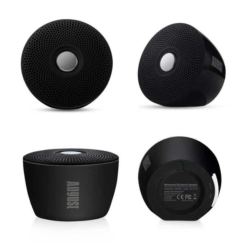 August MS430 wasserfester Bluetooth Lautsprecher schwarz