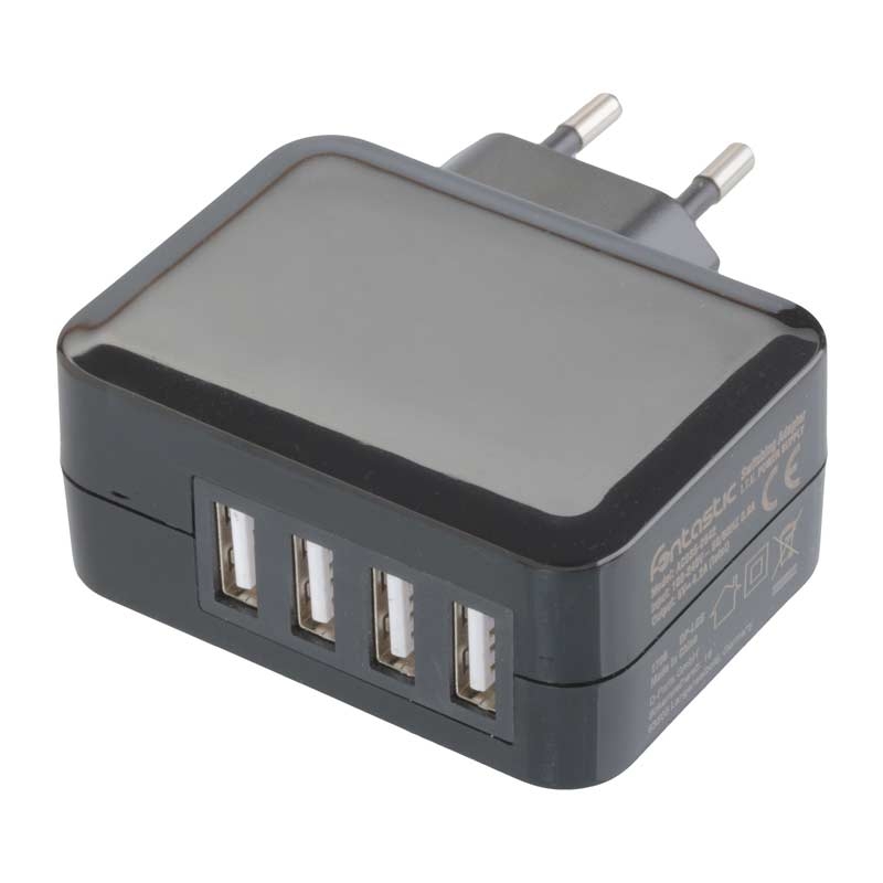 Peter Jäckel USB Travel Charger Tetra 4x USB 4.2A Black