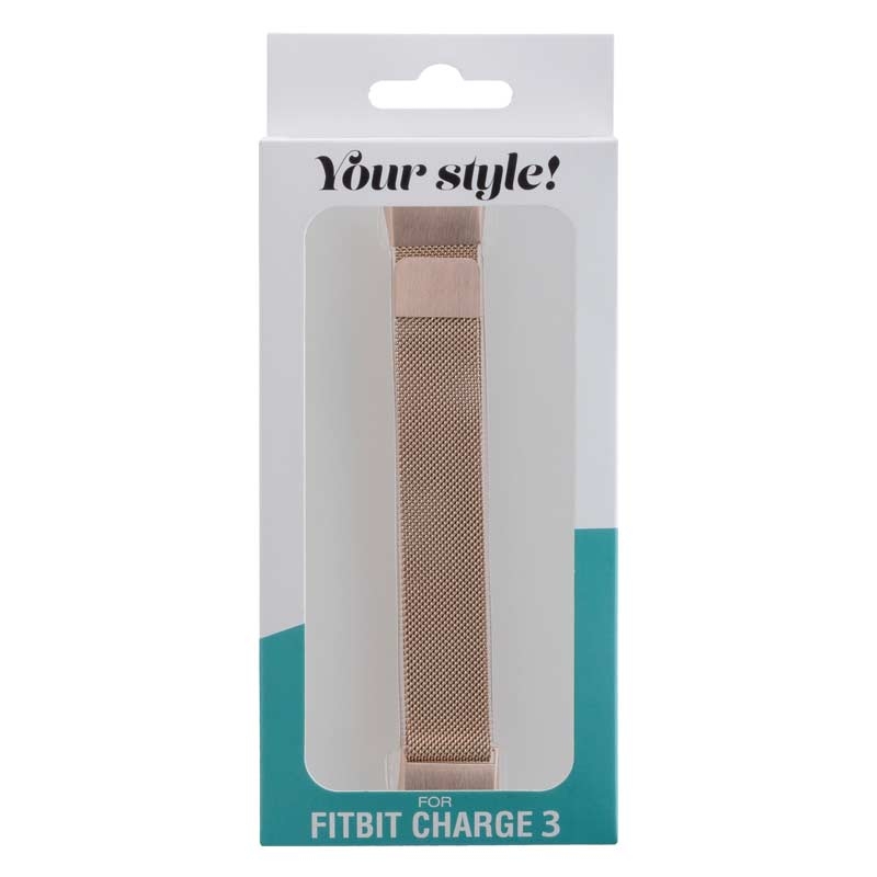 Peter Jäckel Armband für FITBIT CHARGE 3 Edelstahl Milanaise Rose Gold