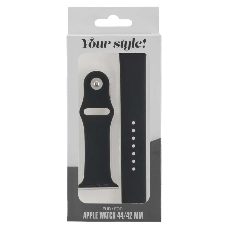 Peter Jäckel WATCH BAND für Apple Watch 44mm (Series 4)/ 42mm (Series 1/ 2/ 3) Silicon Black
