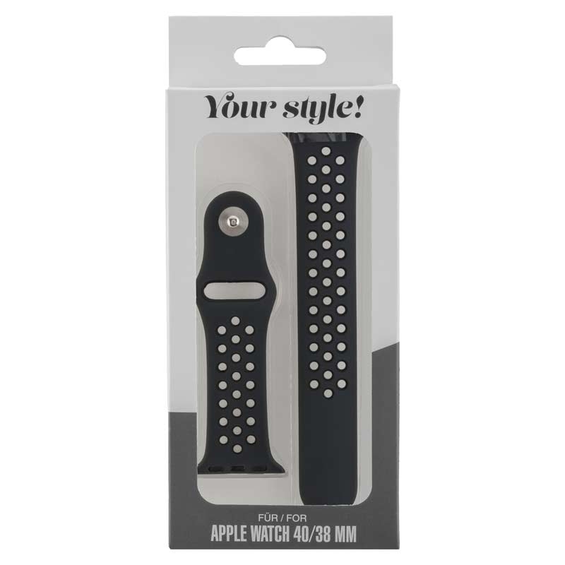 Peter Jäckel WATCH BAND für Apple Watch 44mm (Series 4)/ 42mm (Series 1/ 2/ 3) Silicon Dual Black