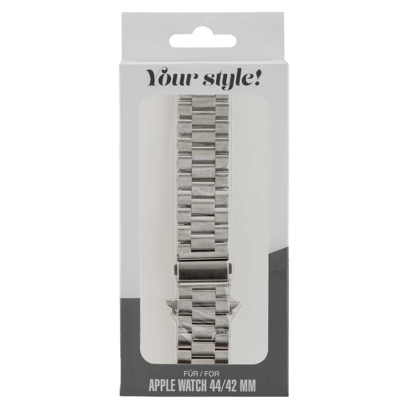 Peter Jäckel WATCH BAND für Apple Watch 44mm (Series 4)/ 42mm (Series 1/ 2/ 3) Stainless silver