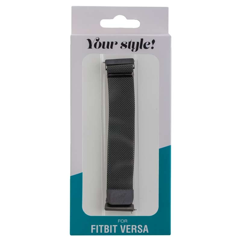 Peter Jäckel Armband für FITBIT Versa/ Versa Lite Edelstahl Milanaise Black