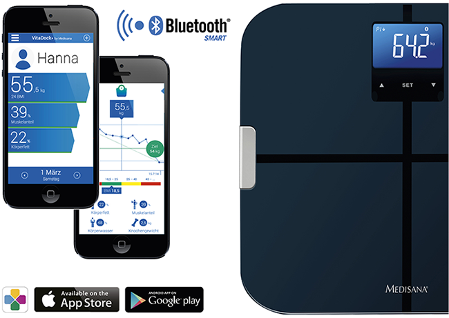 Medisana BS 440 connect Körperanalysewaage inkl. HausMed Gutscheincode