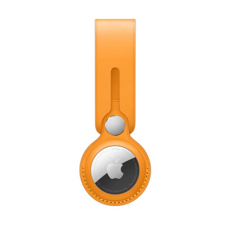 Apple AirTag Anhänger aus Leder california poppy
