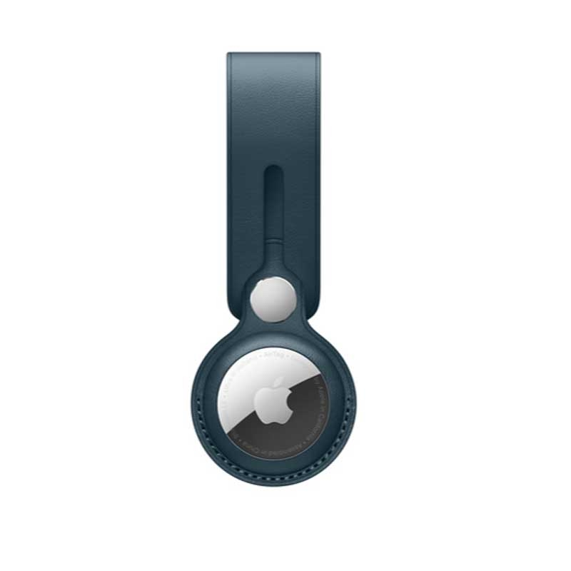 Apple AirTag Anhänger aus Leder - Baltischblau