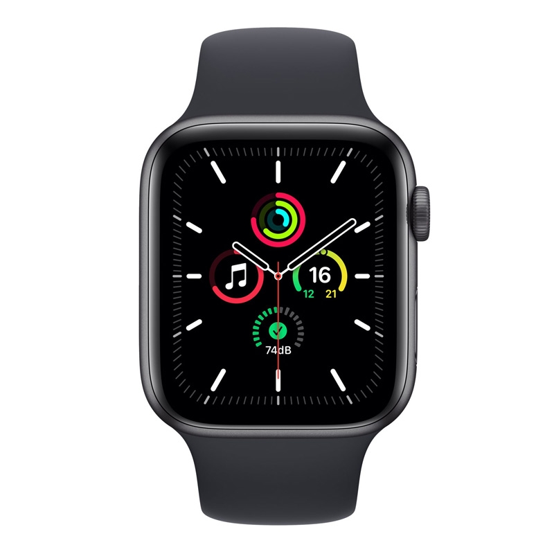 Apple Watch SE GPS 44mm Alu schwarzes Armband mitternacht
