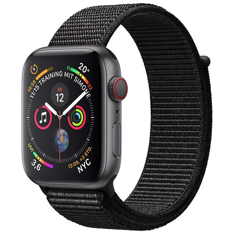 Apple Watch Series 4 GPS + LTE 44mm schwarz Armband schwarz