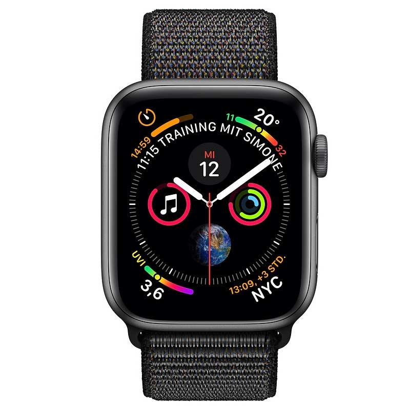 Apple Watch Series 4 GPS + LTE 44mm schwarz Armband schwarz