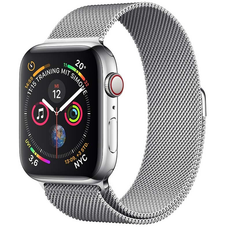 Apple Watch series 4 GPS + LTE 40mm Edelstahl silber Armband silber
