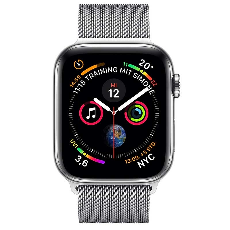 Apple Watch series 4 GPS + LTE 40mm Edelstahl silber Armband silber