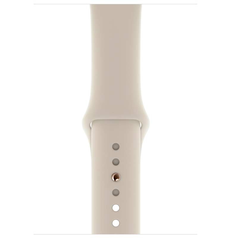 Apple Watch Series GPS + LTE 44mm Edelstahl gold Sportarmband grau