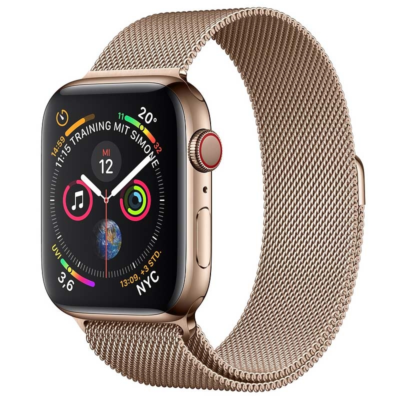 Apple Watch Series 4 GPS + LTE 44mm Edelstahl gold Armband gold