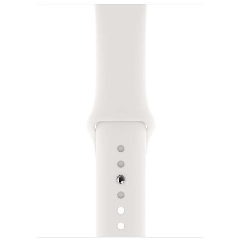 Apple Watch Series 4 GPS 44mm silber Sportarmband weiß