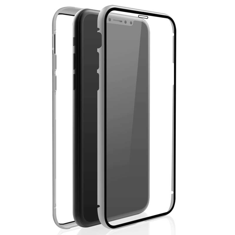 Hama Black Rock Cover "360° Glass" für Apple iPhone 11, Silber