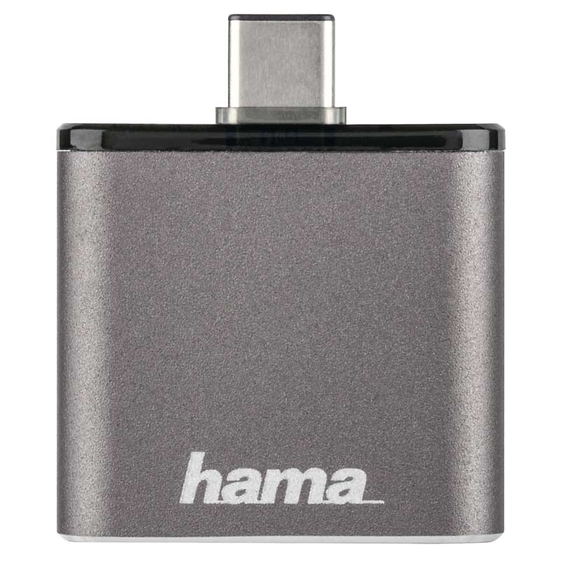 Hama USB-3.1-Type-C-UHS-II-OTG-Kartenleser SD Grau