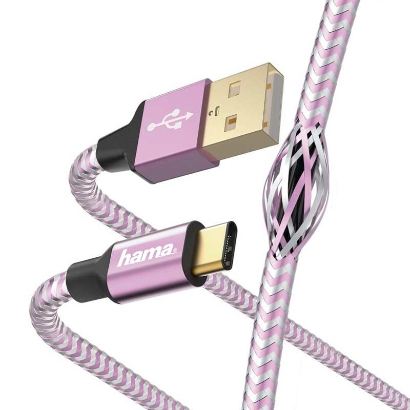 Hama Lade-/Datenkabel "Reflective", USB Type-C - USB-A, 1,5 m, Lavendel