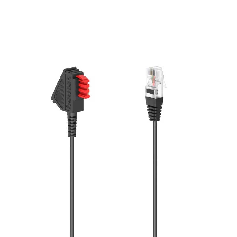 Hama DSL-Box-Kabel, TAE-F-Stecker - Modular-Stecker 8p2c, 3 m, Schwarz
