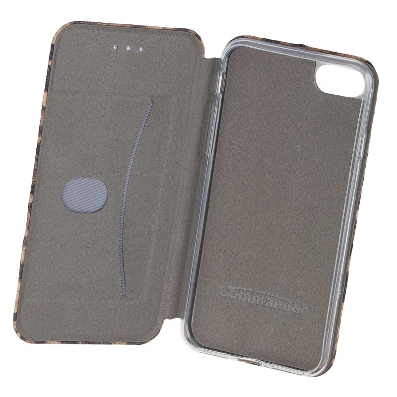 Peter Jäckel COMMANDER Book Case CURVE für Apple iPhone 7/ 8 Leopard