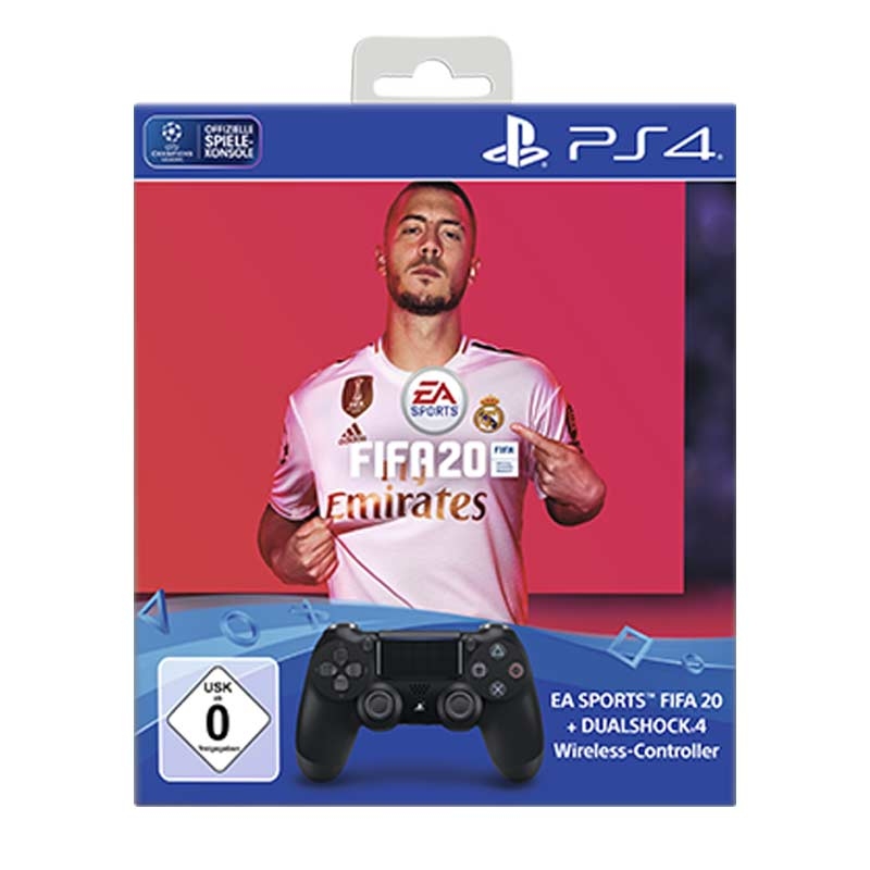 Sony DualShock 4 V2 Wireless Controller (schwarz) + FIFA 20