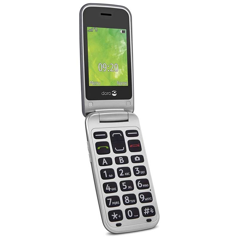 Doro 2414 GSM Mobiltelefon im eleganten Klappdesign silber