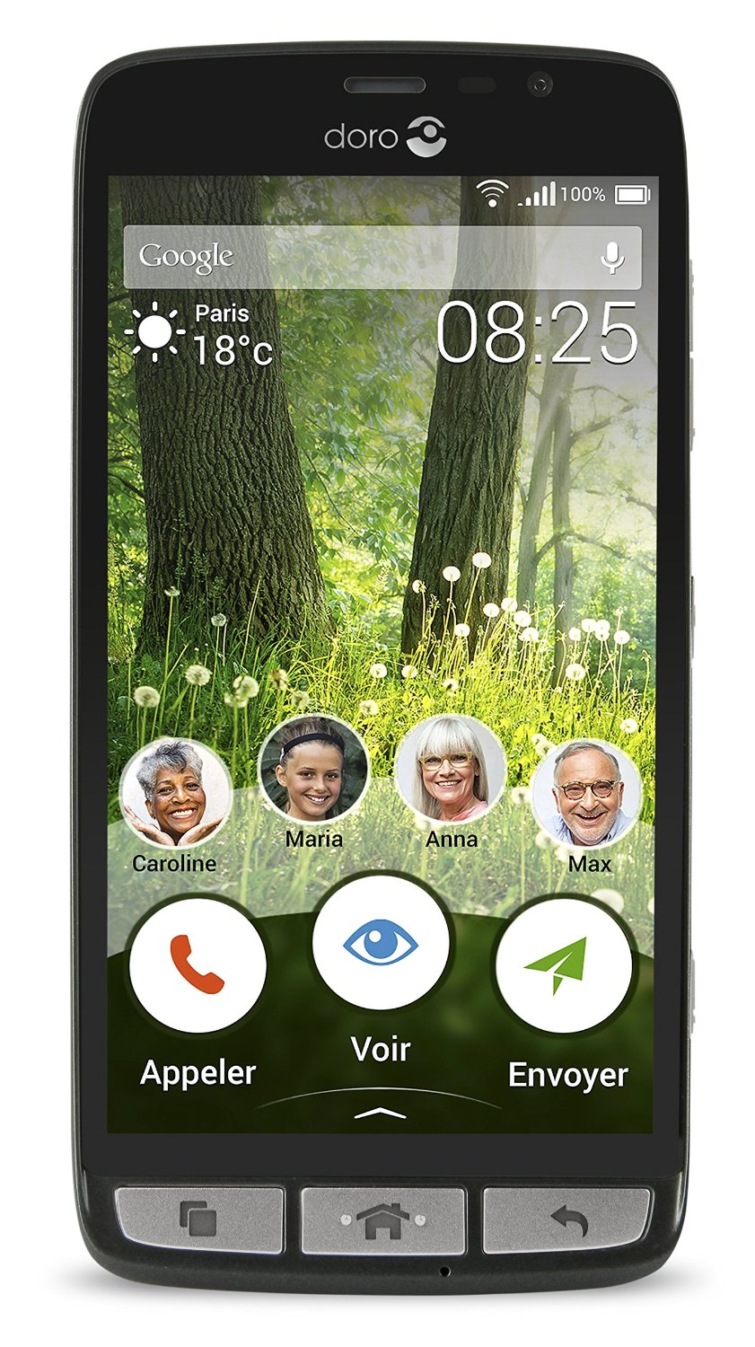 Doro Liberto 825 LTE Smartphone (5 Zoll Touch-Display, 8 GB Speicher, Android 5.1) schwarz