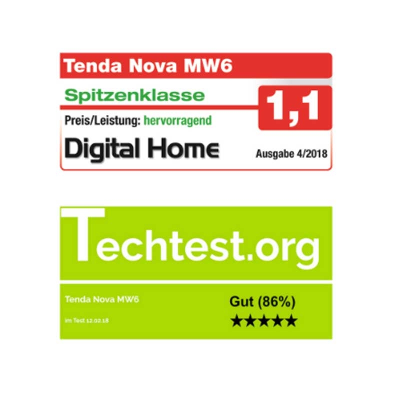 Tenda Nova MW6 echtes Dual-Band Mesh WLAN Komplettlösung (3er Pack)