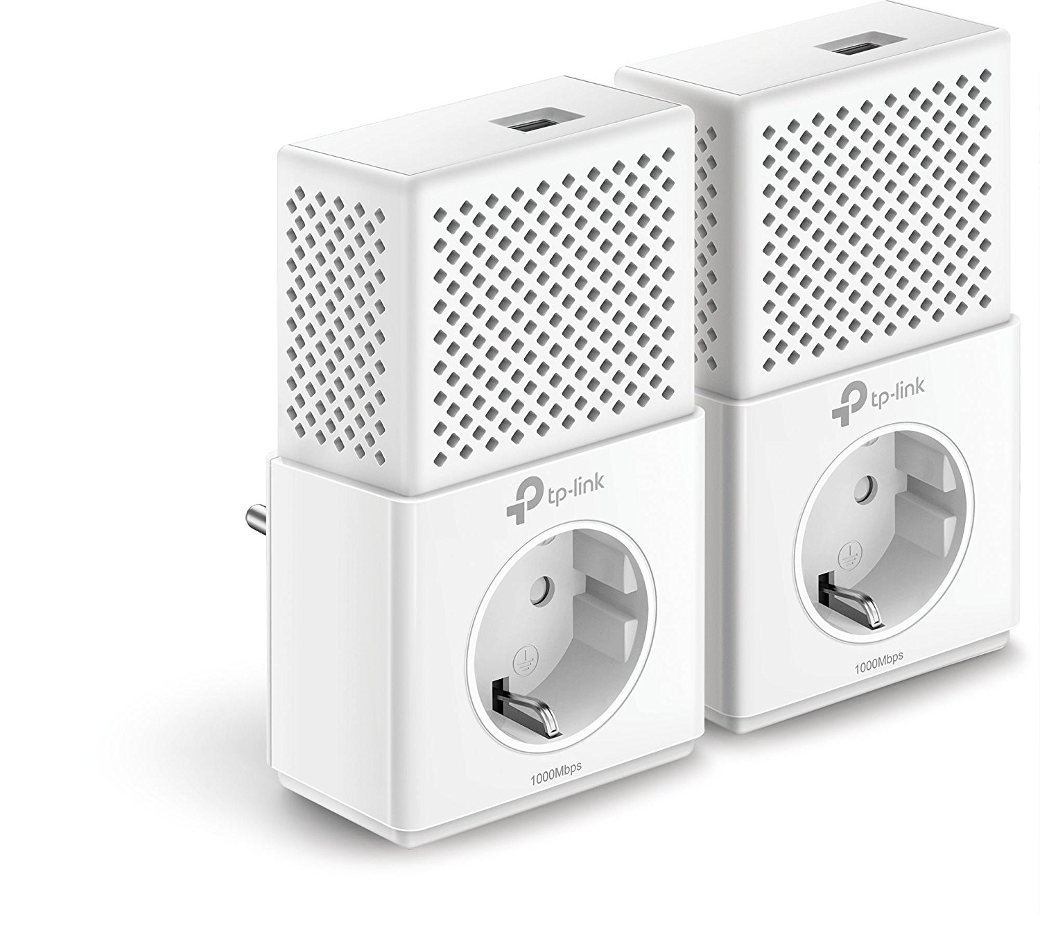 TP-Link TL-PA7010P KIT AV1000 Gigabit Powerline Netzwerkadapter (1000Mbit/s, Gigabit Port, Steckdose, ideal für HDTV, energiesparend, Plug & Play, 2er Set)