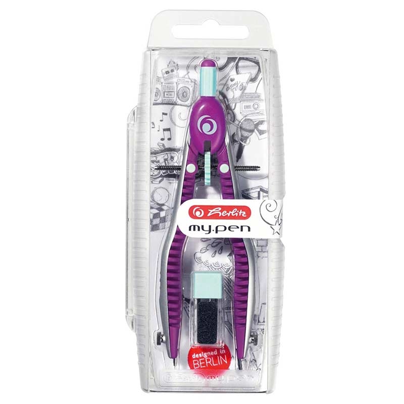 Herlitz 11122348 my.pen Schnellverstellzirkel mit Zusatzminen lila/minze