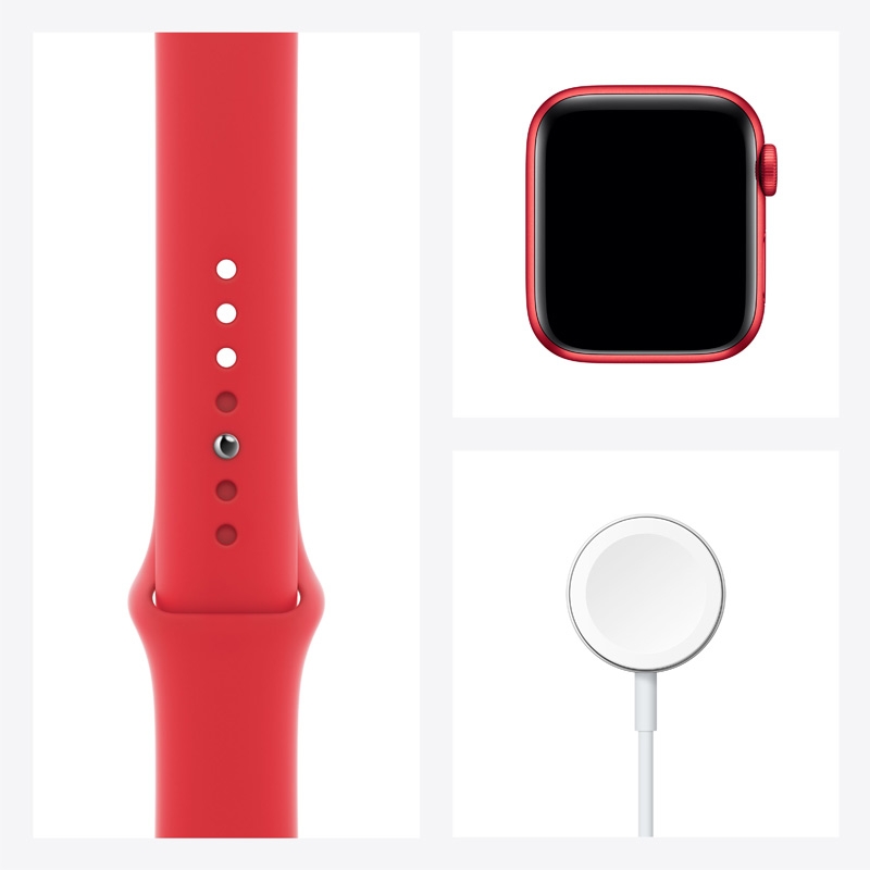 Apple Watch Series 6 (GPS + Cellular) 40mm Aluminium rot mit Sportarmband rot (2. Wahl)