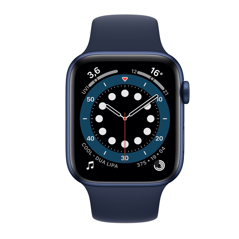 Apple Watch Series 6 (GPS + Cellular) 44 mm Aluminium blau mit Sportarmband