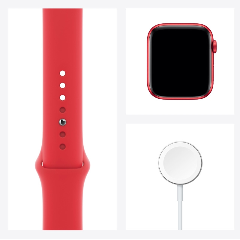 Apple Watch Series 6 (GPS + Cellular) 44m Aluminium rot mit Sportarmband rot