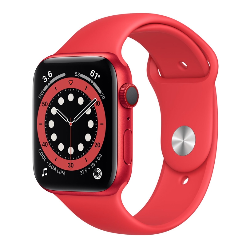 Apple Watch Series 6 (GPS + Cellular) 44m Aluminium rot mit Sportarmband rot