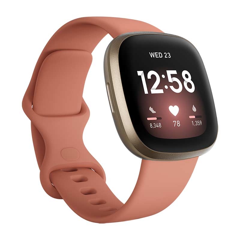 Fitbit Versa 3 Gesundheits- & Fitness-Smartwatch mit GPS altrosa/softgold