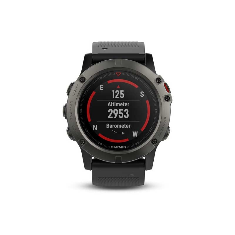 Garmin fenix 5X saphir grau mit schwarzem Armband 51mm
