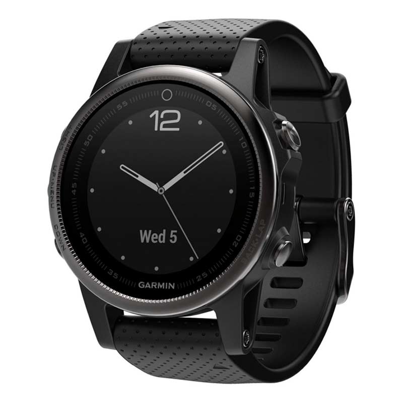 Garmin fenix 5S saphir schwarz mit schwarzem Armband 42mm