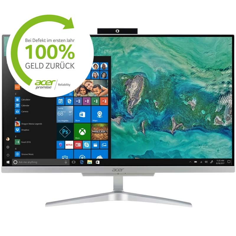 Acer Aspire C24-865 60,48cm (23,8 Zoll) All-in-One PC silber