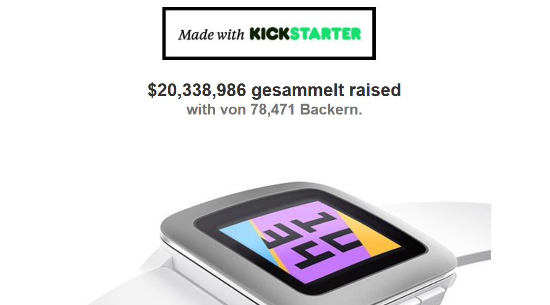 Pebble Time Smartwatch schwarz