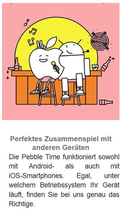 Pebble Time Smartwatch schwarz