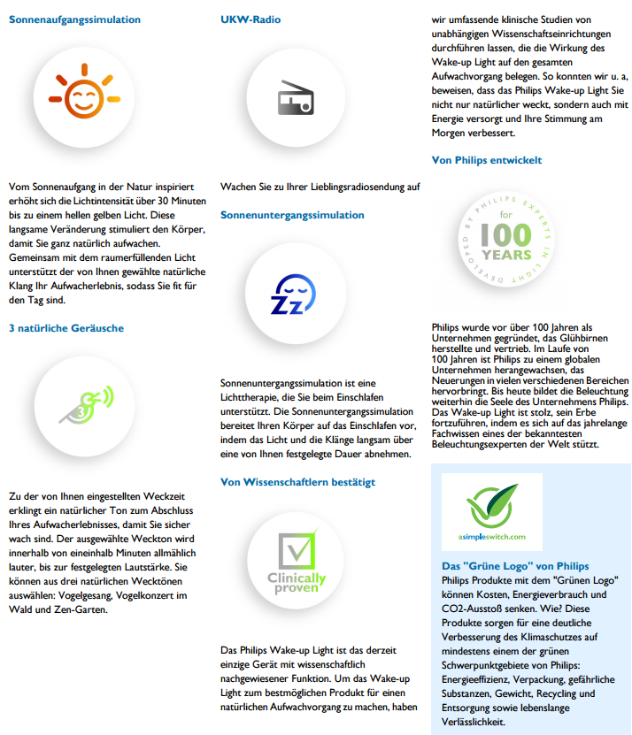 Philips HF3510/01 Wake-Up Light inkl. digitalem FM Radio