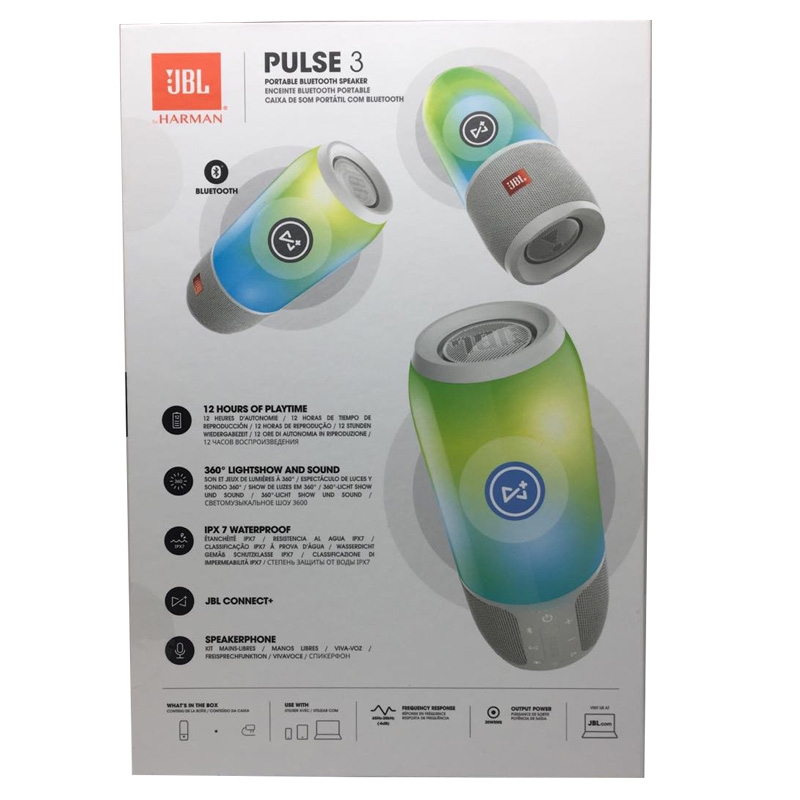 JBL Pulse 3 Tragbarer Bluetooth-Lautsprecher weiß